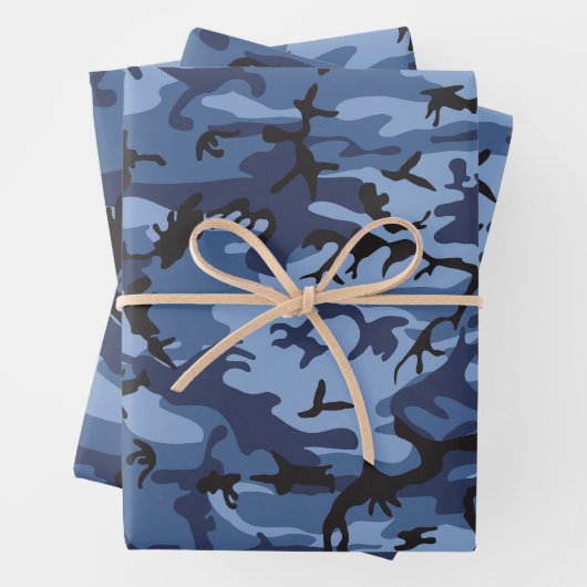 Blue Camouflage, Militär, Armee Geschenkpapier Set (Beispiel)