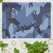 Blue Camouflage, Militär, Armee Geschirrtuch (Gefaltet)