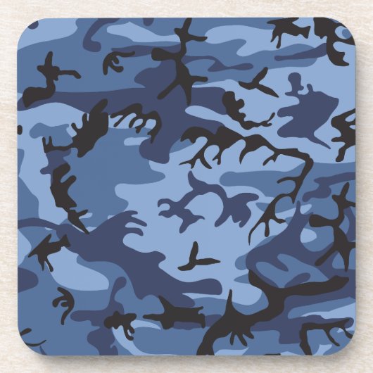 Blue Camouflage, Militär, Armee Getränkeuntersetzer (Vorderseite)