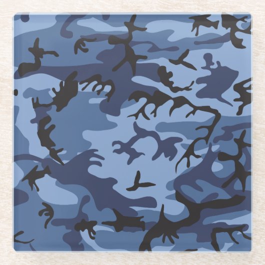 Blue Camouflage, Militär, Armee Glasuntersetzer (Vorderseite)