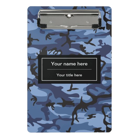 Blue Camouflage, Militär, Armee Mini Klemmbrett (Vorderseite)