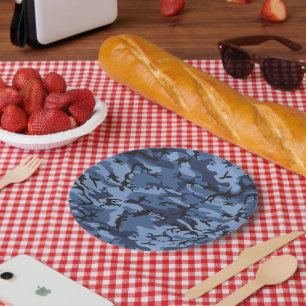 Blue Camouflage, Militär, Armee Pappteller