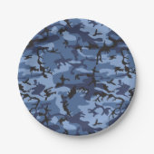 Blue Camouflage, Militär, Armee Pappteller (Vorderseite)