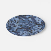 Blue Camouflage, Militär, Armee Pappteller (Schrägansicht)
