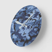 Blue Camouflage, Militär, Armee Runde Wanduhr (Winkel)