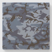 Blue Camouflage, Militär, Armee Steinuntersetzer (Vorderseite)