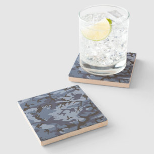 Blue Camouflage, Militär, Armee Steinuntersetzer