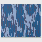 Blue Camouflage Military Pattern Blue Camouflage Geschenkpapier (Flach)