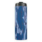 Blue Camouflage Military Pattern Blue Camouflage Thermosbecher (Vorderseite)