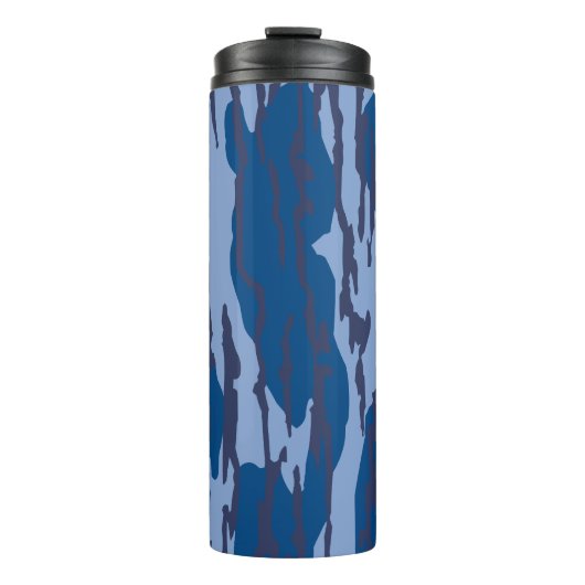 Blue Camouflage Military Pattern Blue Camouflage Thermosbecher (Vorderseite)