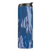 Blue Camouflage Military Pattern Blue Camouflage Thermosbecher (Nach links gedreht)