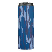 Blue Camouflage Military Pattern Blue Camouflage Thermosbecher (Rückseite)