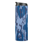 Blue Camouflage Military Pattern Blue Camouflage Thermosbecher (Nach rechts gedreht)