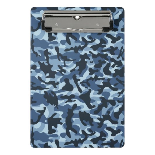 Blue Camouflage Mini Klemmbrett (Vorderseite)