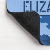 Blue Camouflage Mit Monogramm Mousepad (Ecke)