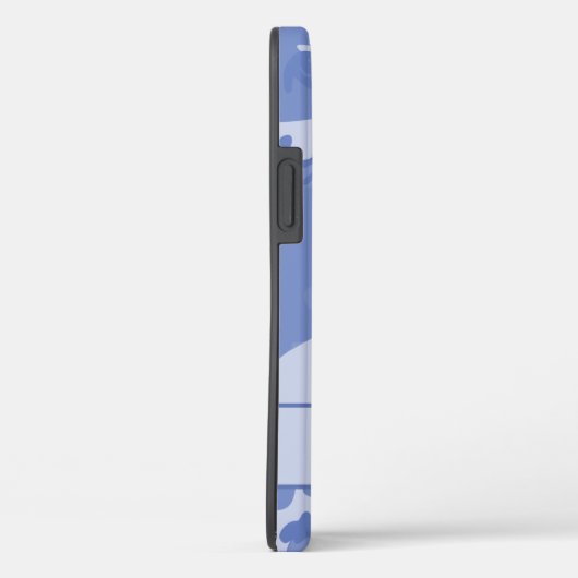 Blue Camouflage Monogram Case-Mate iPhone Hülle (Rückseite / Rechts)
