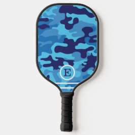 Blue Camouflage Monogram Pickleball Schläger