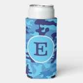 Blue Camouflage Monogram Selters Dosenkühler (Seltzer Rückseite)