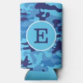 Blue Camouflage Monogram Selters Dosenkühler (Rückseite)