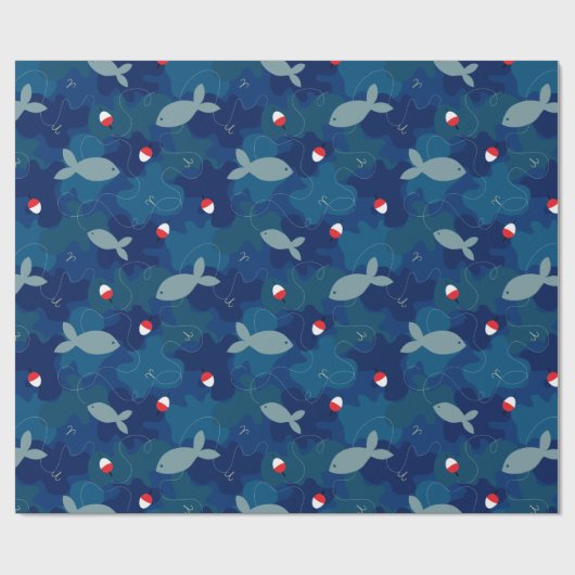 Blue Camouflage Muster Geschenkpapier (Flach)