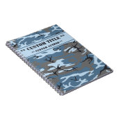 Blue Camouflage Notebook mit Titel/Autor-Block Notizblock (Rechte Seite)
