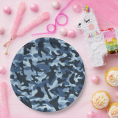 Blue Camouflage Pappteller (Party)