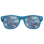 Blue Camouflage Partybrille (Vorderseite)