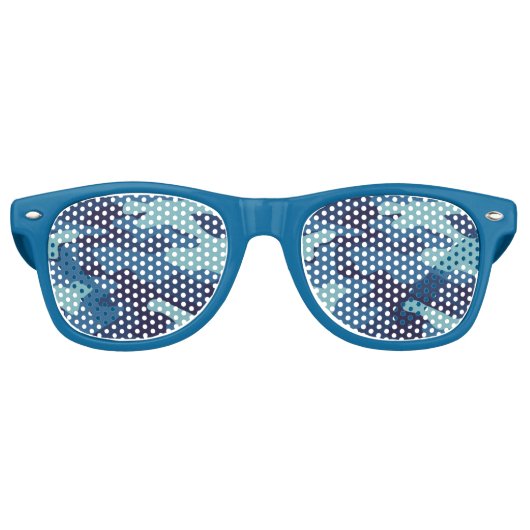 Blue Camouflage Partybrille (Vorderseite)