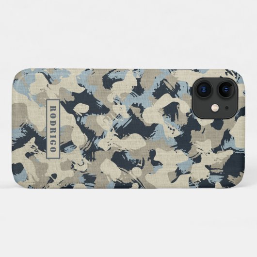 Blue Camouflage Pattern Jagd Camouflage Masculin Case-Mate iPhone Hülle (Rückseite (Horizontal))