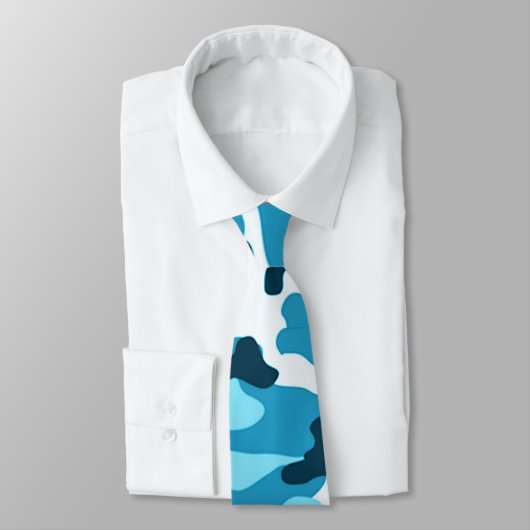 Blue Camouflage Pattern Krawatte (Gebunden)