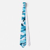 Blue Camouflage Pattern Krawatte (Vorderseite)