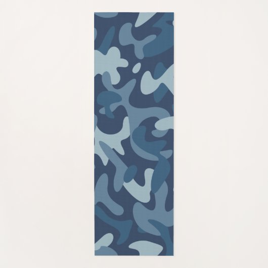 Blue Camouflage Pattern Yogamatte (Vorderseite)