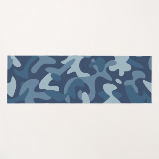 Blue Camouflage Pattern Yogamatte (Vorderseite (Horizontal))