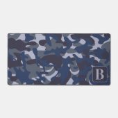 Blue Camouflage Personalisiert Monogram Navy Camou Schreibtischunterlage (Vorderseite)