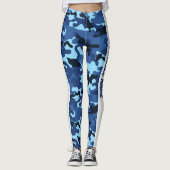 Blue Camouflage PERSONALIZE Leggings (Vorderseite)