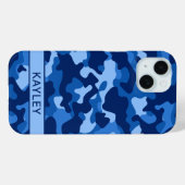 Blue Camouflage Personalized Case-Mate iPhone Hülle (Rückseite (Horizontal))