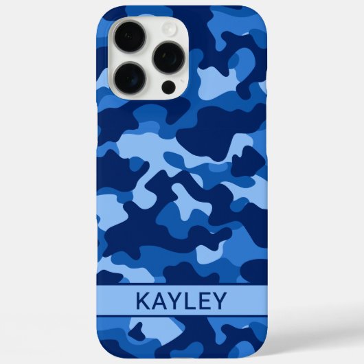 Blue Camouflage Personalized Case-Mate iPhone Hülle (Rückseite)