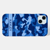 Blue Camouflage Personalized Case-Mate iPhone Hülle (Rückseite (Horizontal))
