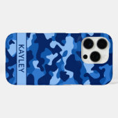 Blue Camouflage Personalized Case-Mate iPhone Hülle (Rückseite (Horizontal))