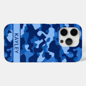 Blue Camouflage Personalized Case-Mate iPhone Hülle (Rückseite (Horizontal))