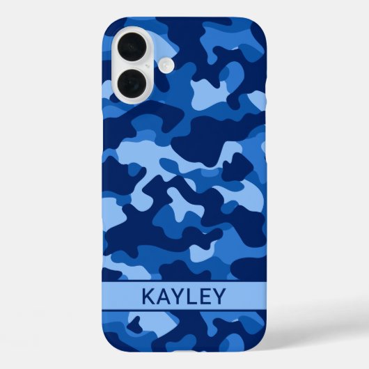 Blue Camouflage Personalized Case-Mate iPhone Hülle (Rückseite)