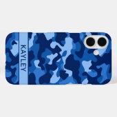 Blue Camouflage Personalized Case-Mate iPhone Hülle (Rückseite (Horizontal))