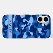 Blue Camouflage Personalized Case-Mate iPhone Hülle (Rückseite (Horizontal))