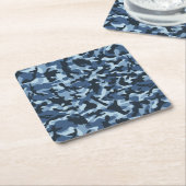 Blue Camouflage Rechteckiger Pappuntersetzer (angewinkelt)