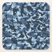 Blue Camouflage Rechteckiger Pappuntersetzer (Vorderseite)