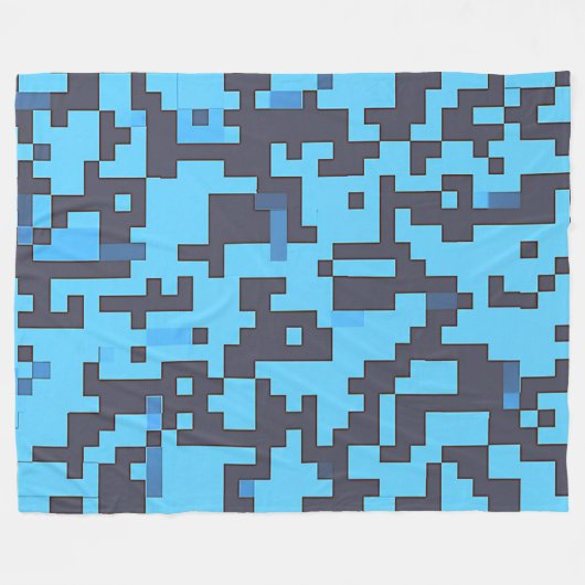 Blue Camouflage Rug Fleecedecke (Vorderseite (Horizontal))