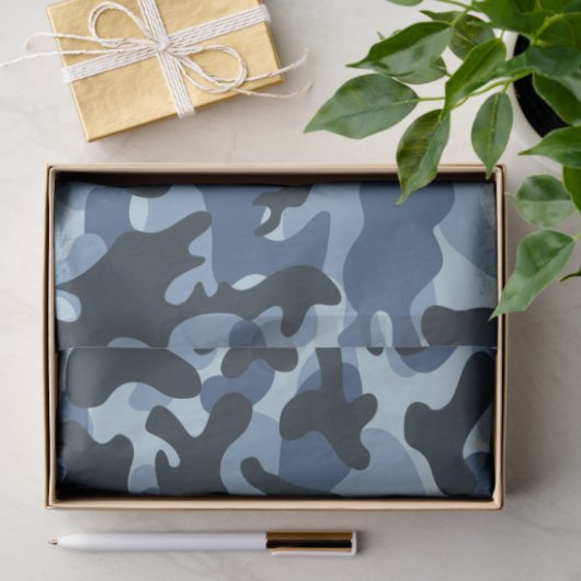 Blue Camouflage Seidenpapier (Geschenk)
