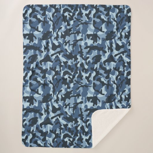 Blue Camouflage Sherpadecke (Vorderseite)