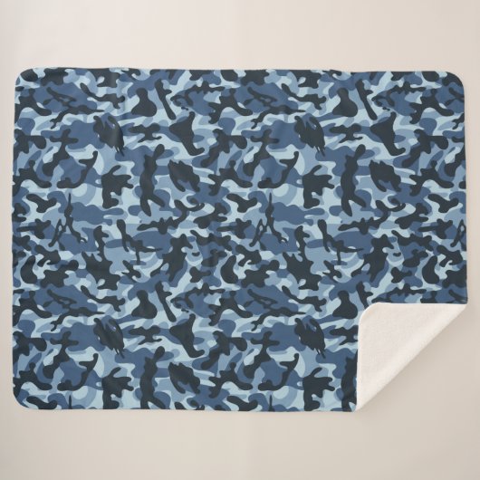 Blue Camouflage Sherpadecke (Vorderseite (Horizontal))