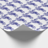 Blue Camouflage Snomobiler Geschenkpapier (Ecke)